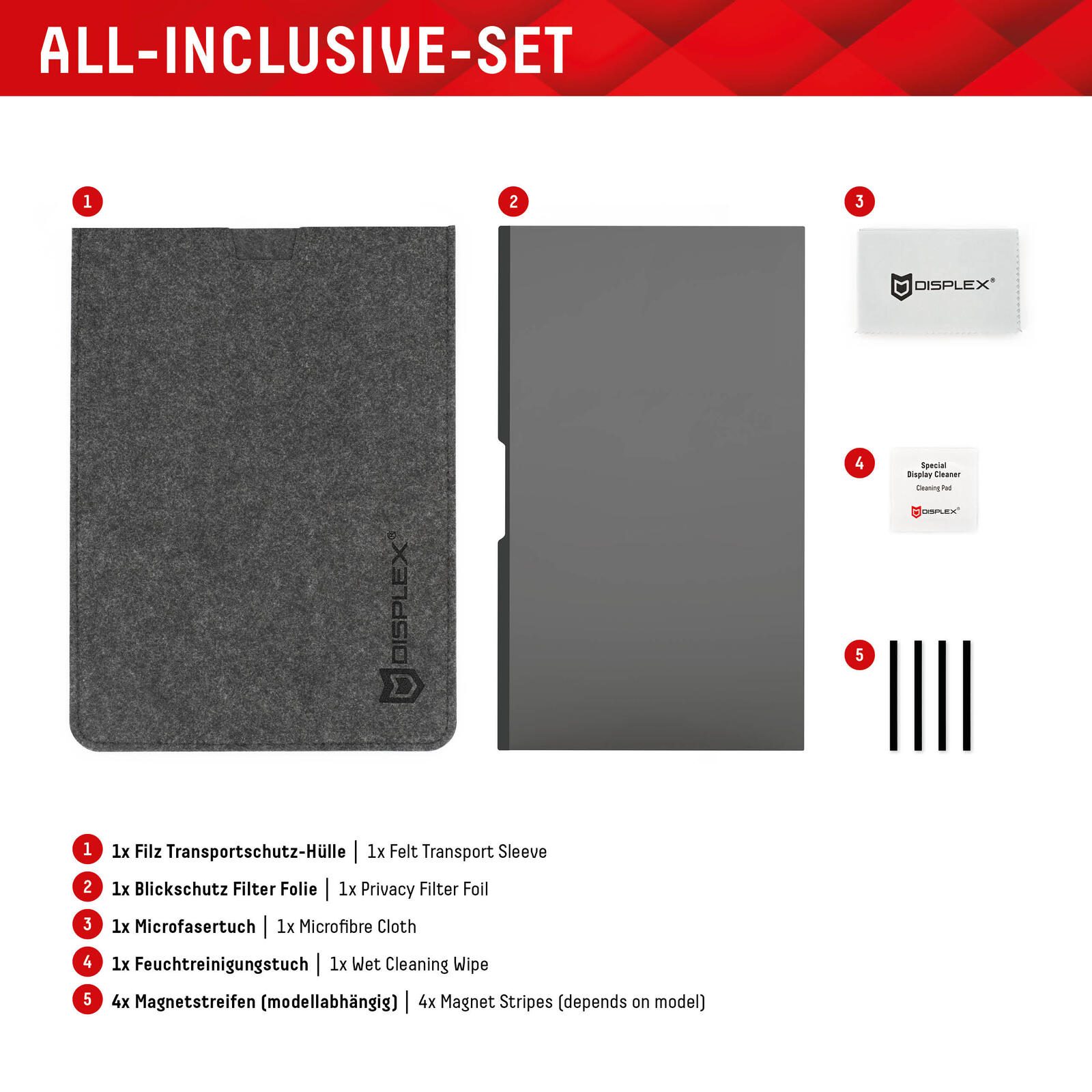 DISPLEX PRIVACY SAFE Magnetischer 2-Wege Blickschutzfilter für Laptop/ Notebook 13,3'' (16:10)