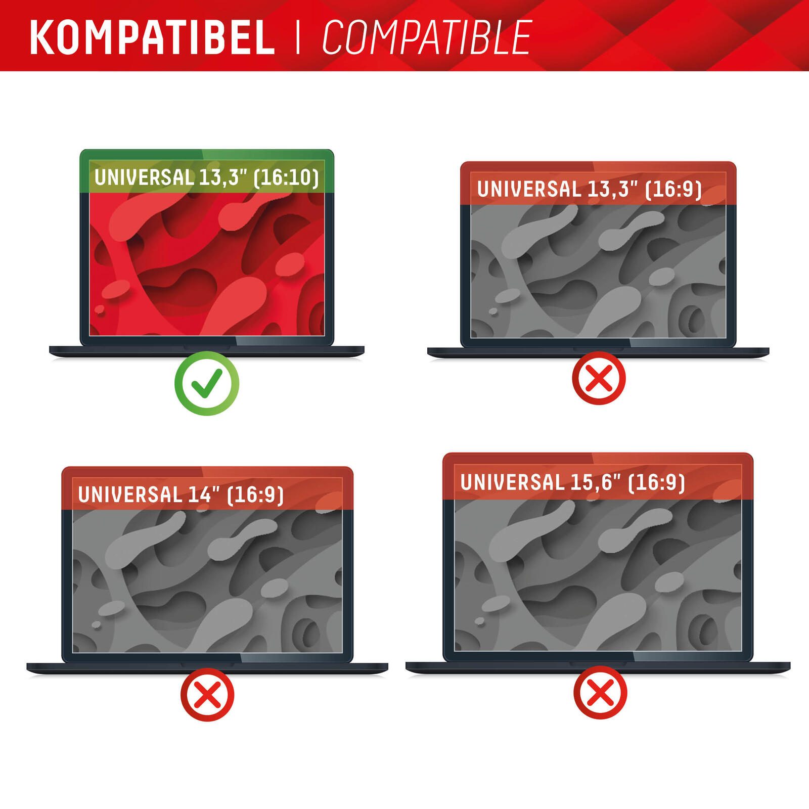 DISPLEX PRIVACY SAFE Magnetischer 2-Wege Blickschutzfilter für Laptop/ Notebook 13,3'' (16:10)