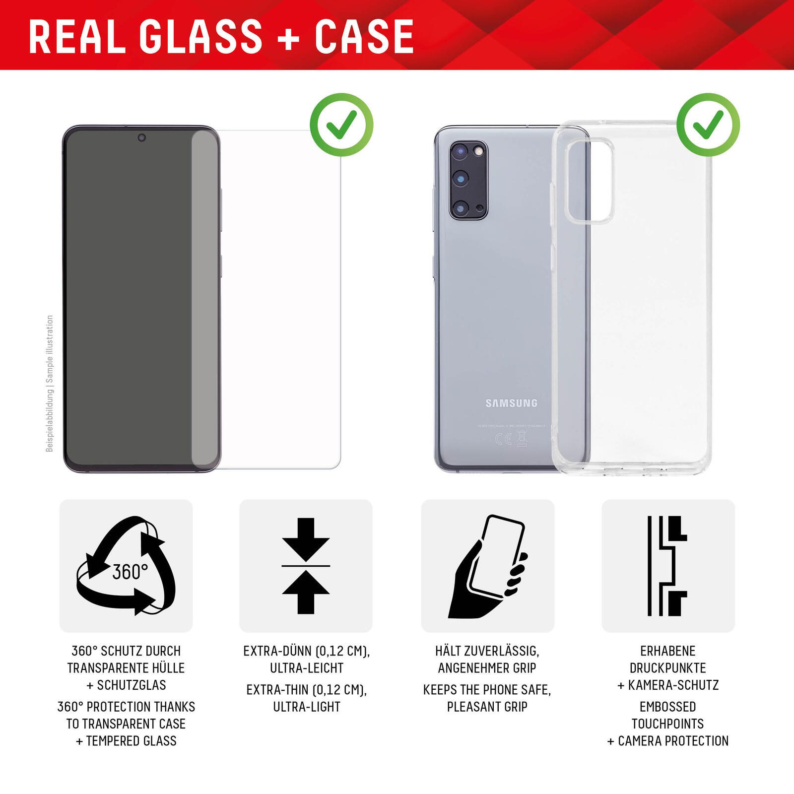 DISPLEX Panzerglas + Schutzhülle für Google Pixel 8 Pro