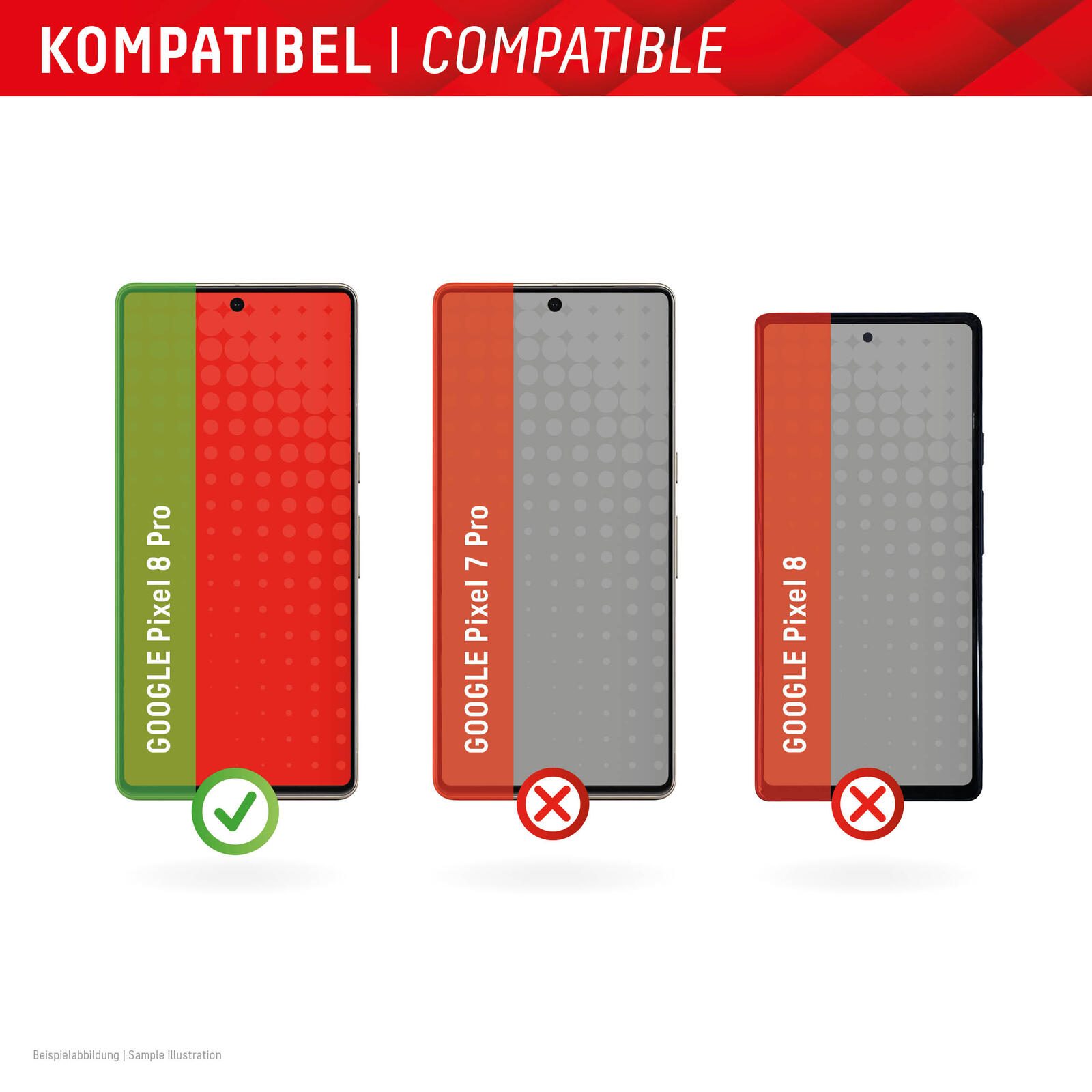 DISPLEX Panzerglas + Schutzhülle für Google Pixel 8 Pro