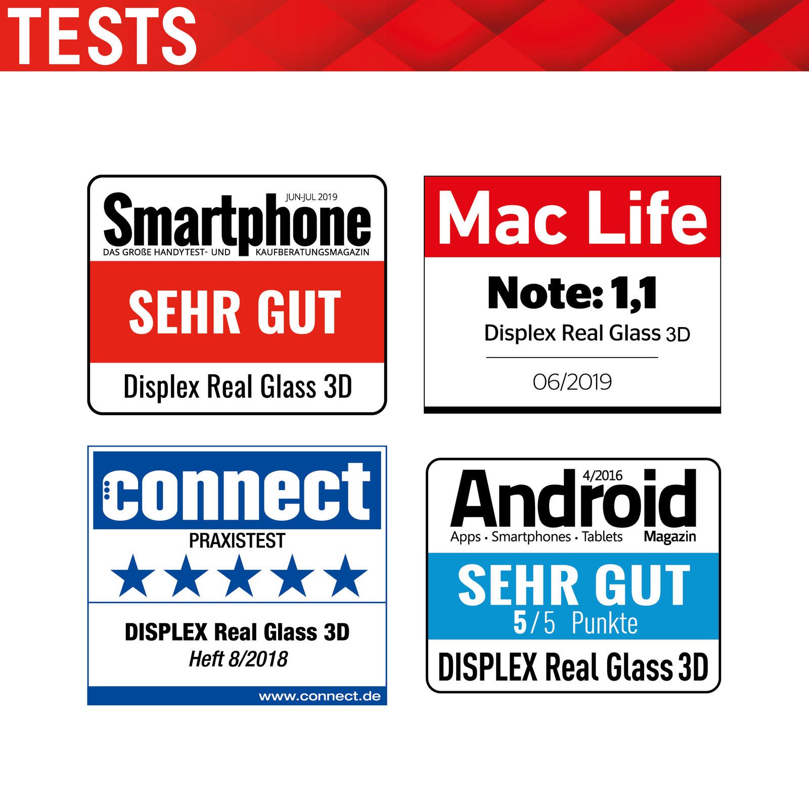 DISPLEX Panzerglas (10H) für Samsung Galaxy A72, Eco-Montagerahmen, Full Cover