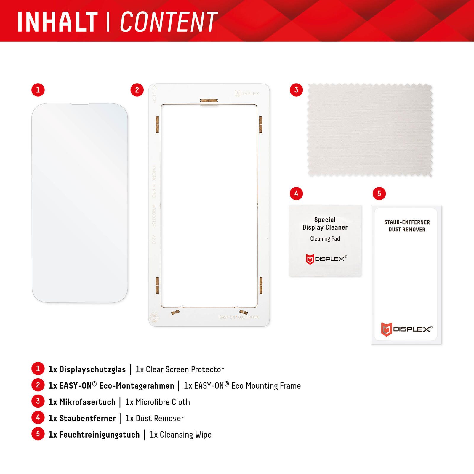 DISPLEX Panzerglas (10H, 2D) für Samsung Galaxy S23 FE, Eco-Montagerahmen, kratzer-resistent