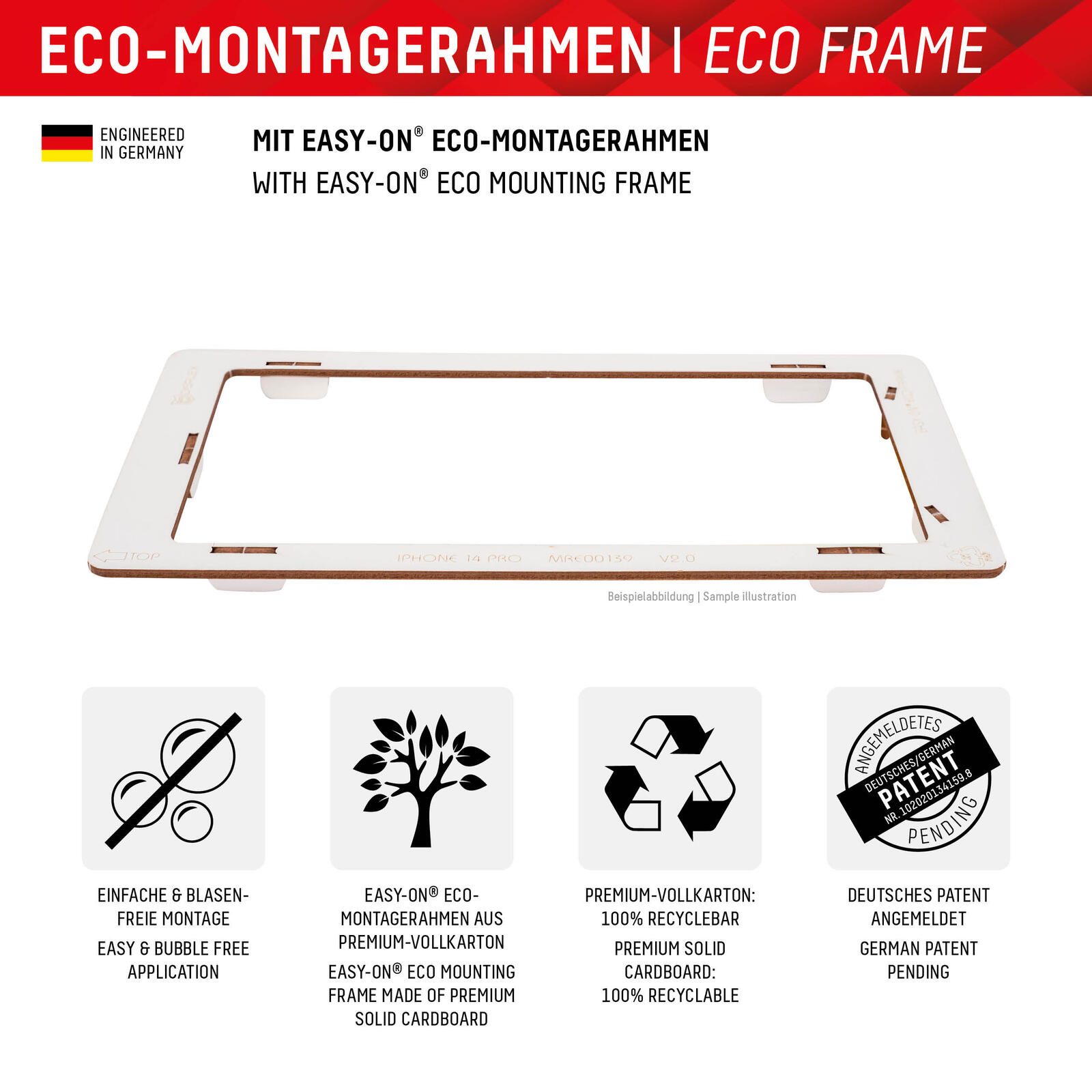 DISPLEX Panzerglas (10H, 2D) für Samsung Galaxy S23 FE, Eco-Montagerahmen, kratzer-resistent