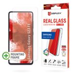 DISPLEX Panzerglas + Schutzhülle für Samsung Galaxy S23 FE, Eco-Montagerahmen, kratzer-resistent