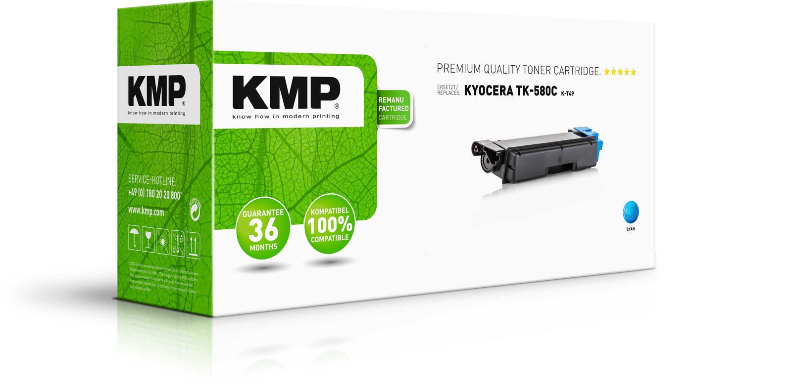 KMP Toner K-T49 cyan kompatibel zu KYOCERA TK-580C