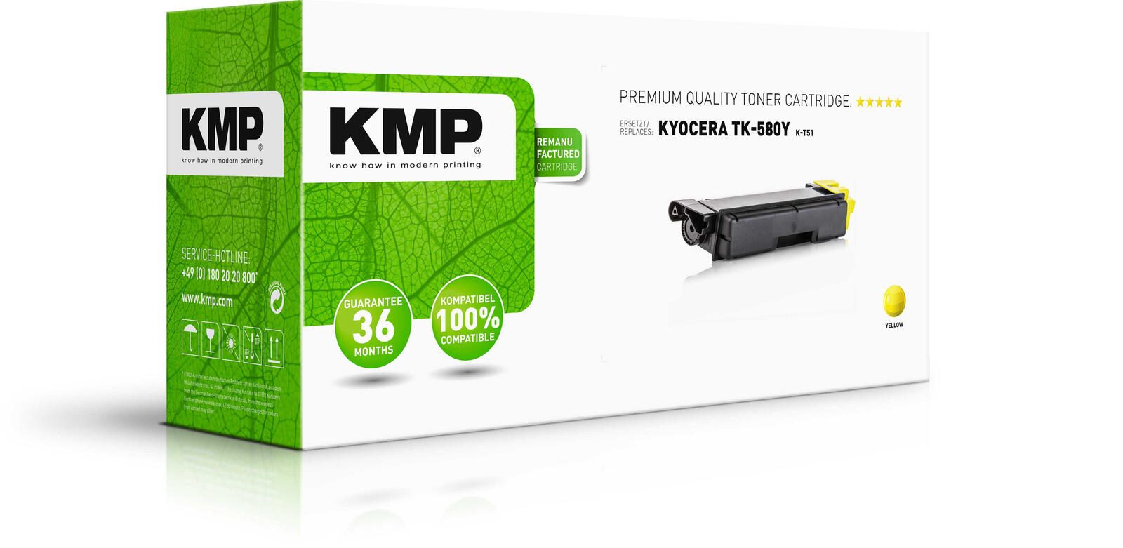 KMP Toner K-T51 gelb kompatibel zu KYOCERA TK-580Y
