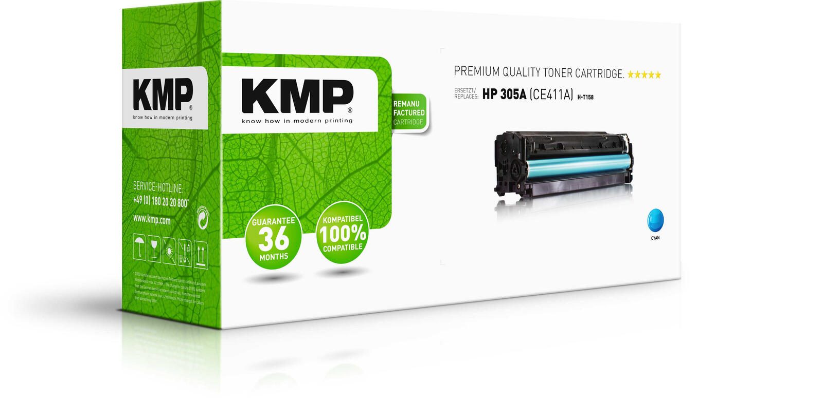 KMP Toner H-T158 cyan kompatibel zu HP 305A (CE411A)