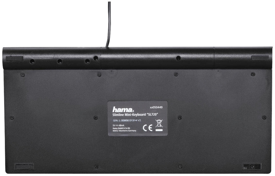 Hama Tastatur kabelgebunden Slimline SL720 schwarz