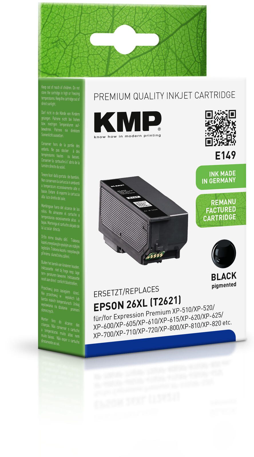 KMP Druckerpatrone E149 schwarz kompatibel zu EPSON 26XL / T2621XL