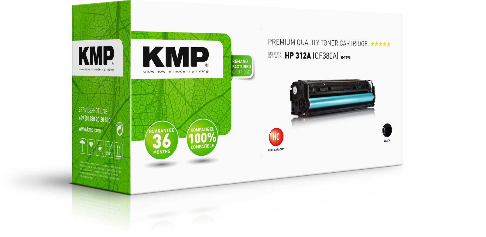 KMP Toner H-T195 schwarz kompatibel zu HP 312A (CF380A)