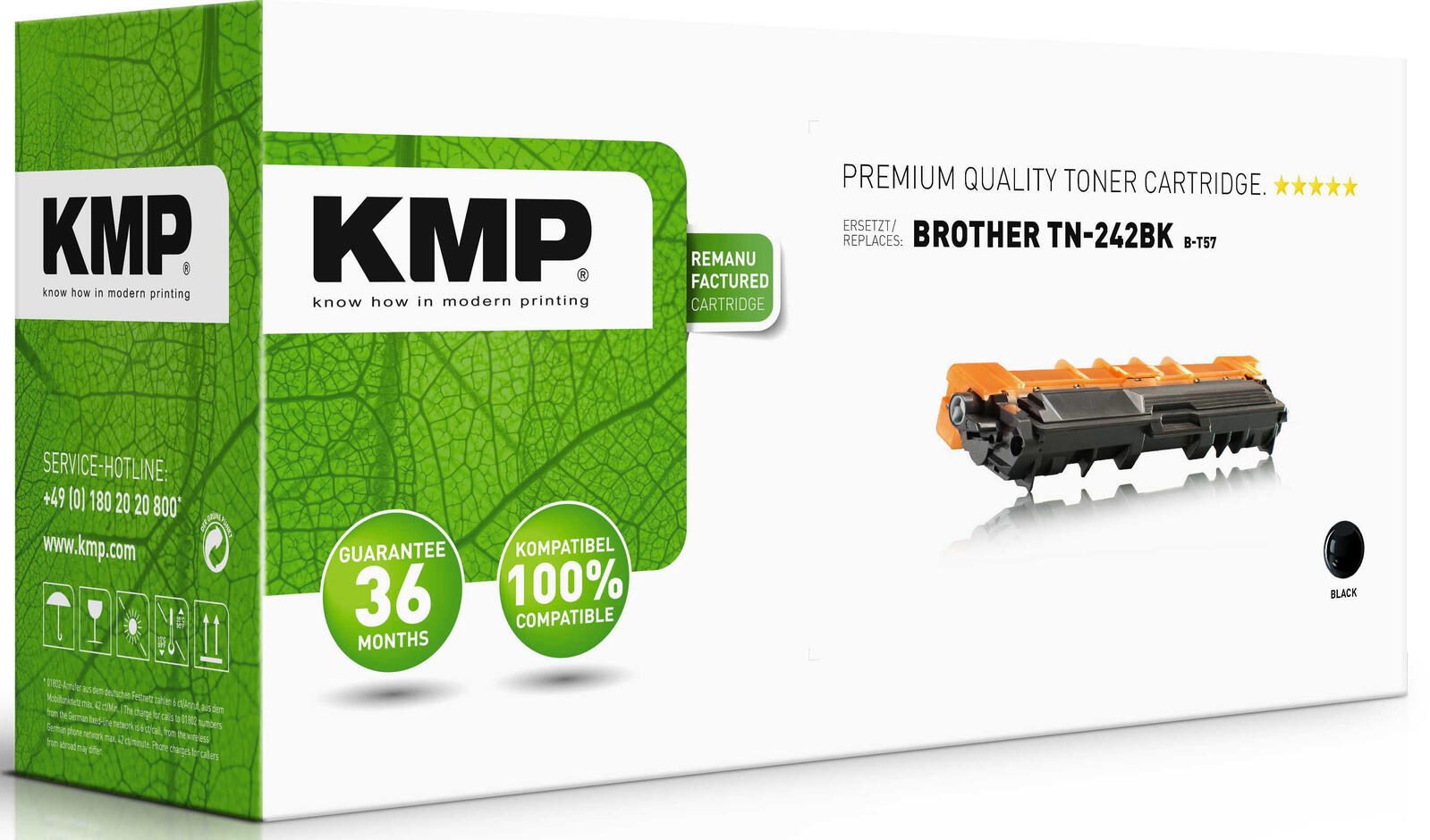 KMP Toner B-T57 schwarz kompatibel zu brother TN-242BK