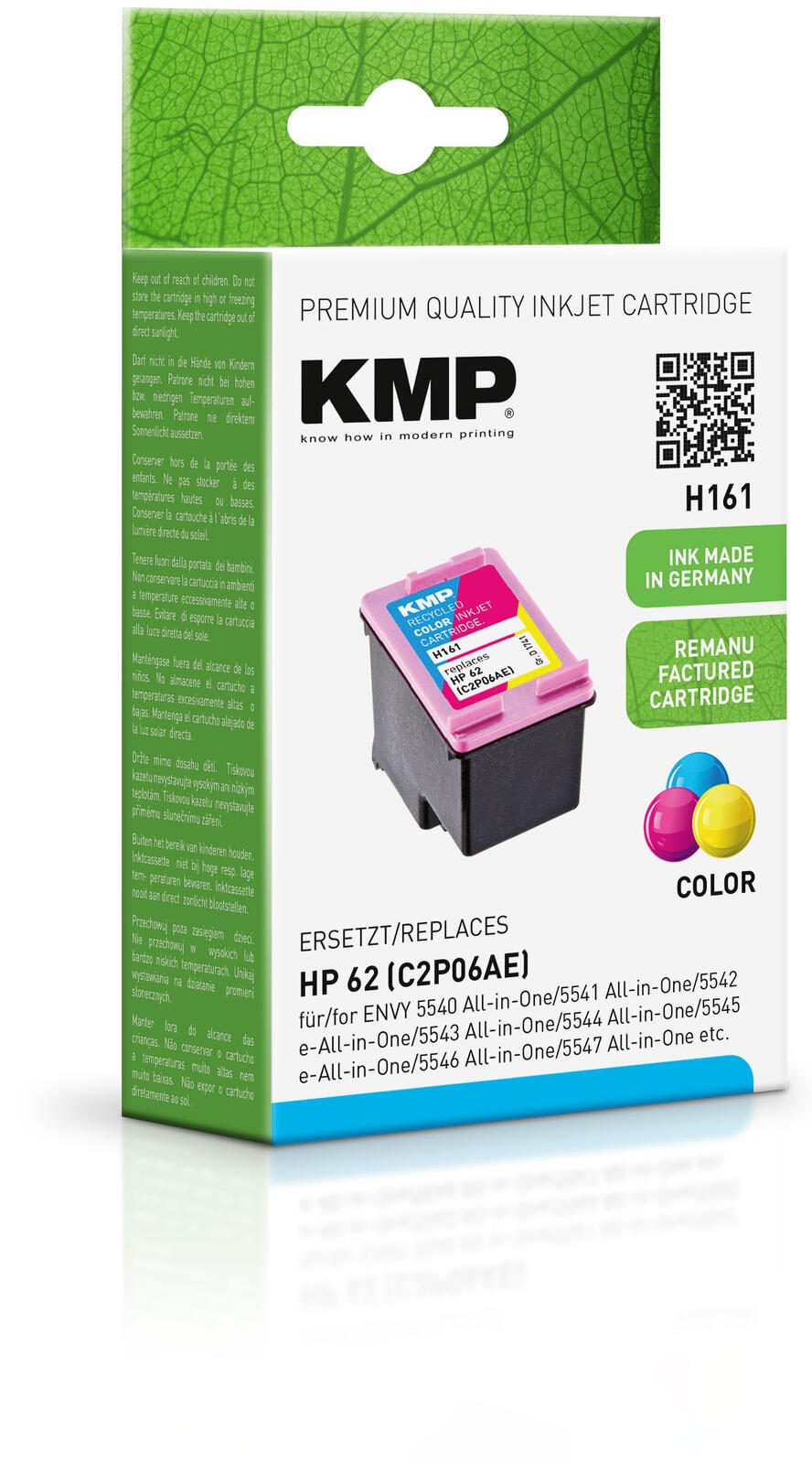 KMP Druckerpatrone H161 color kompatibel zu HP 62 (C2P06AE)