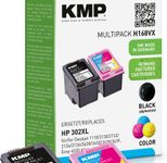 KMP Druckerpatronen H168V schwarz, color kompatibel zu HP 302XL (F6U68AE/F6U67AE), 2er-Set