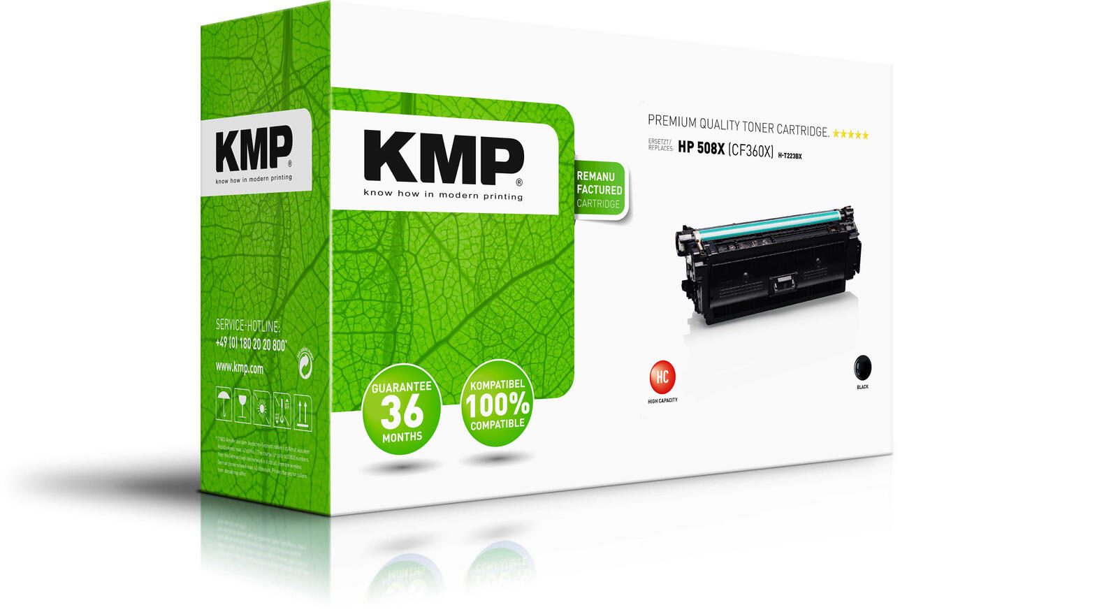 KMP Toner H-T223BX schwarz kompatibel zu HP 508X (CF360X)