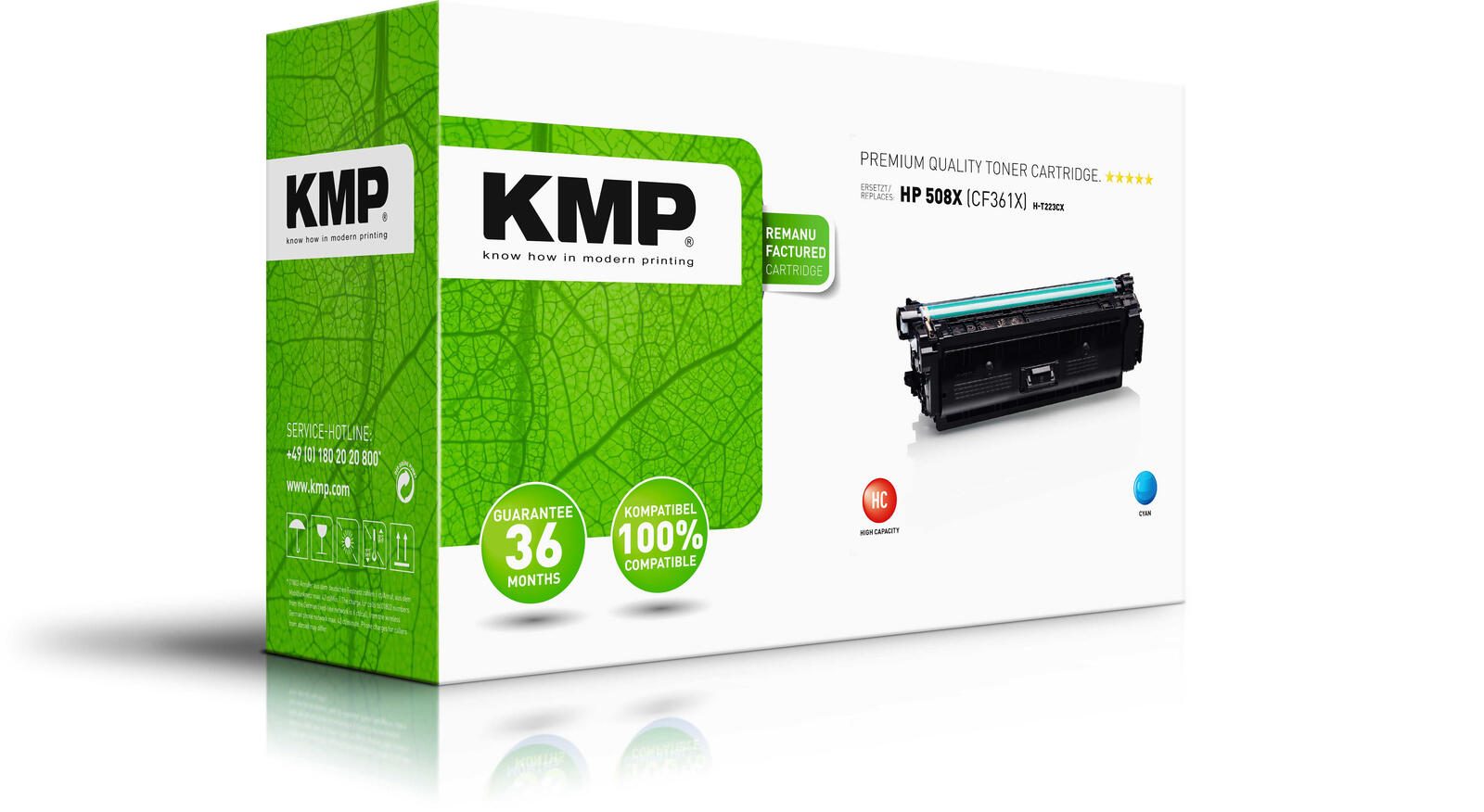KMP Toner H-T223CX cyan kompatibel zu HP 508X (CF361X)