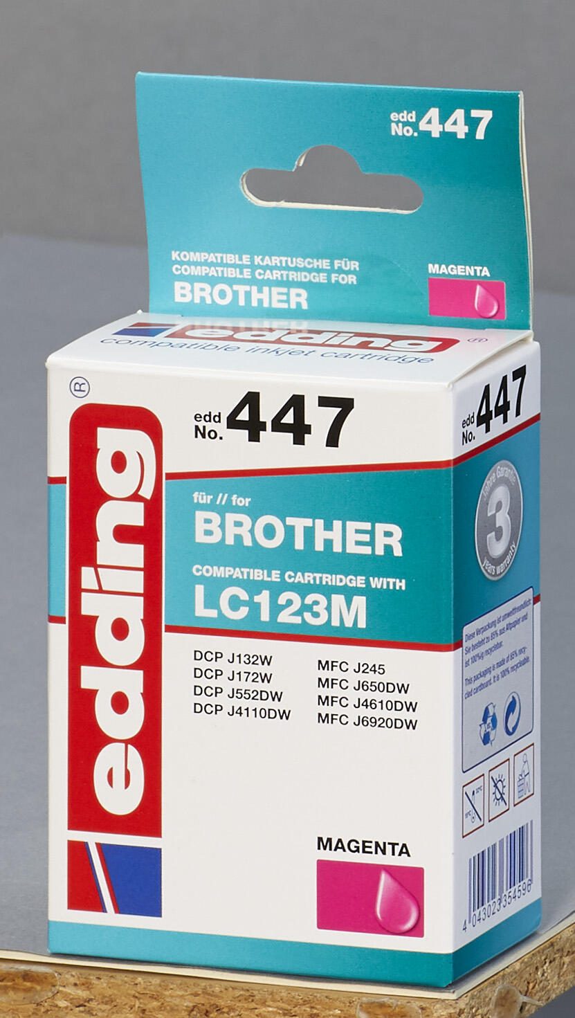 edding Druckerpatrone EDD-447 magenta kompatibel zu brother LC-123M