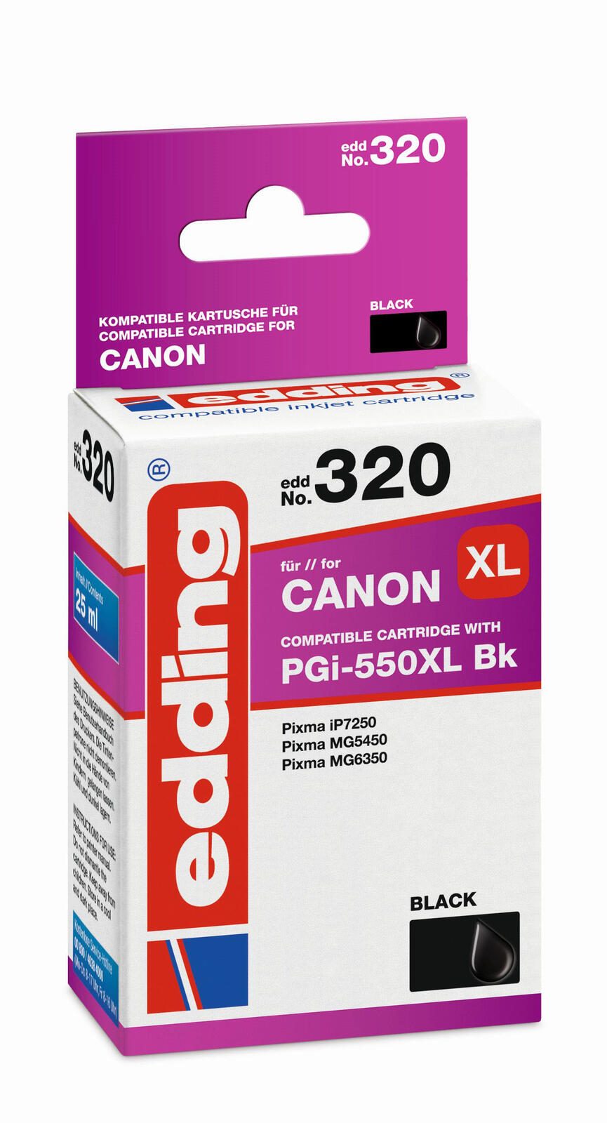 edding Druckerpatrone EDD-320 schwarz kompatibel zu Canon PGI-550 XL