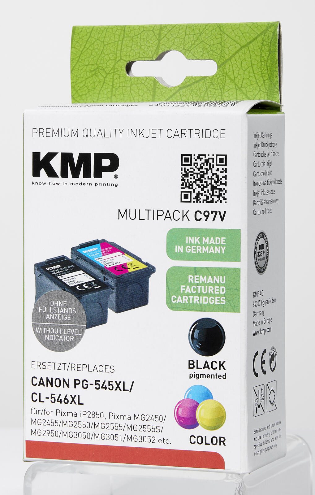 KMP Druckerpatrone C97V schwarz, color Druckköpfe kompatibel zu Canon PG-545XL + CL-546XL, 2er-Set