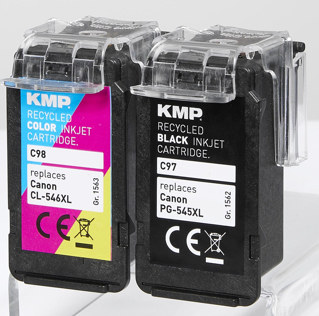 KMP Druckerpatrone C97V schwarz, color Druckköpfe kompatibel zu Canon PG-545XL + CL-546XL, 2er-Set
