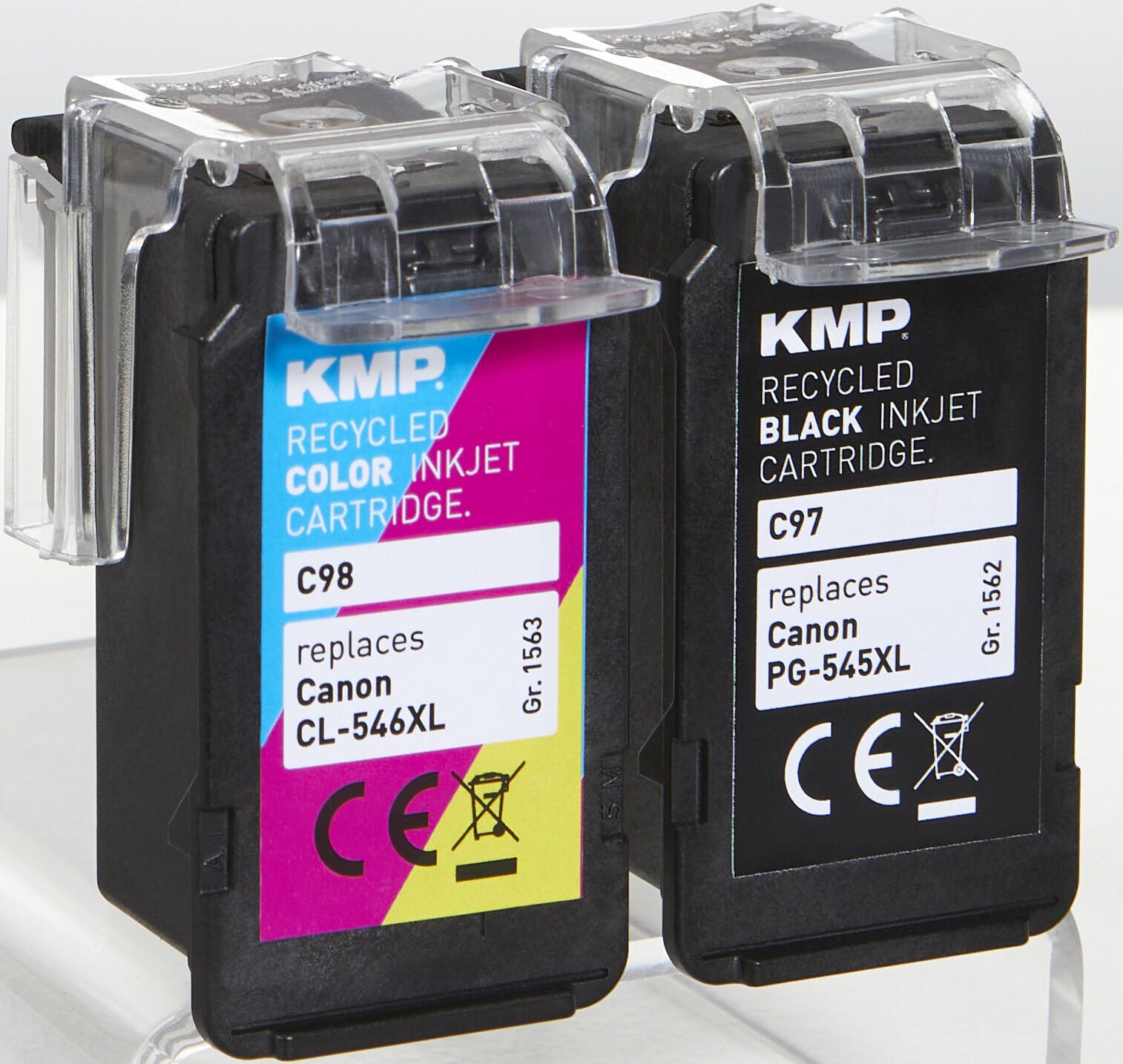KMP Druckerpatrone C97V schwarz, color Druckköpfe kompatibel zu Canon PG-545XL + CL-546XL, 2er-Set