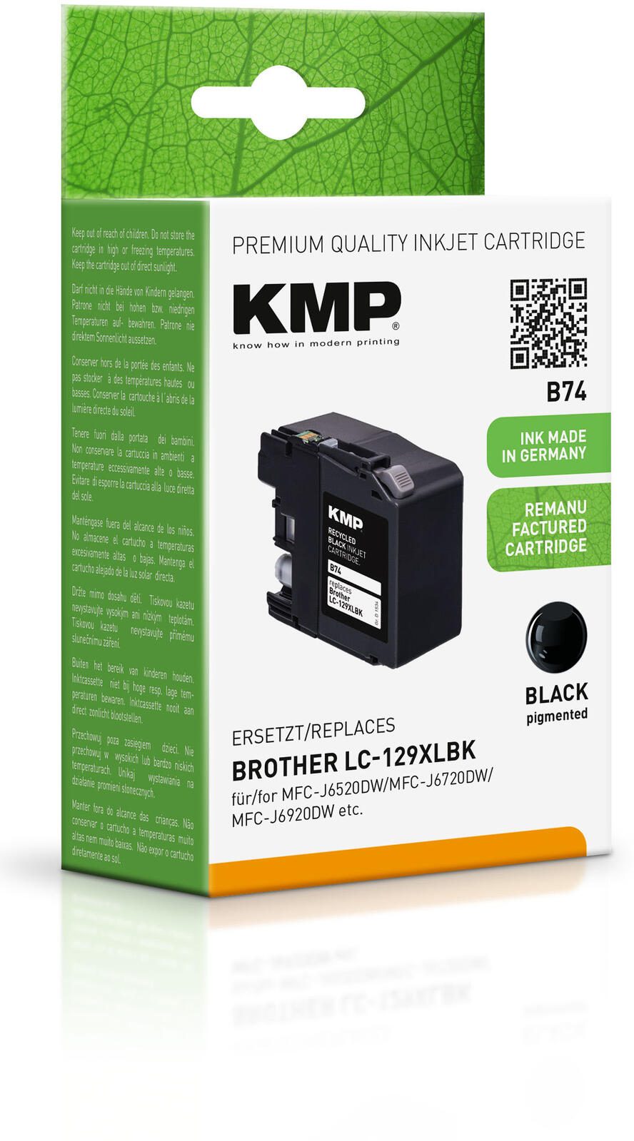 KMP Druckerpatrone B74 schwarz kompatibel zu brother LC-129XLBK