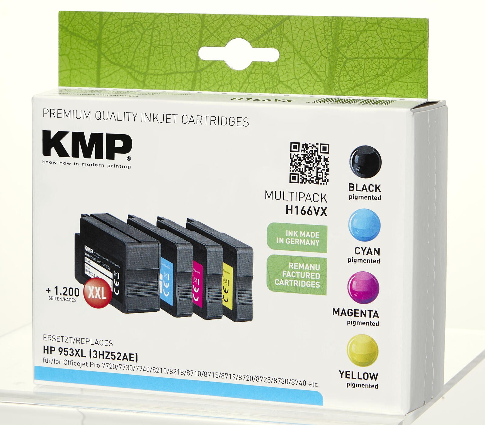 KMP Druckerpatronen H166VX schwarz, cyan, magenta, gelb kompatibel zu HP 953XL (3HZ52AE), 4er-Set