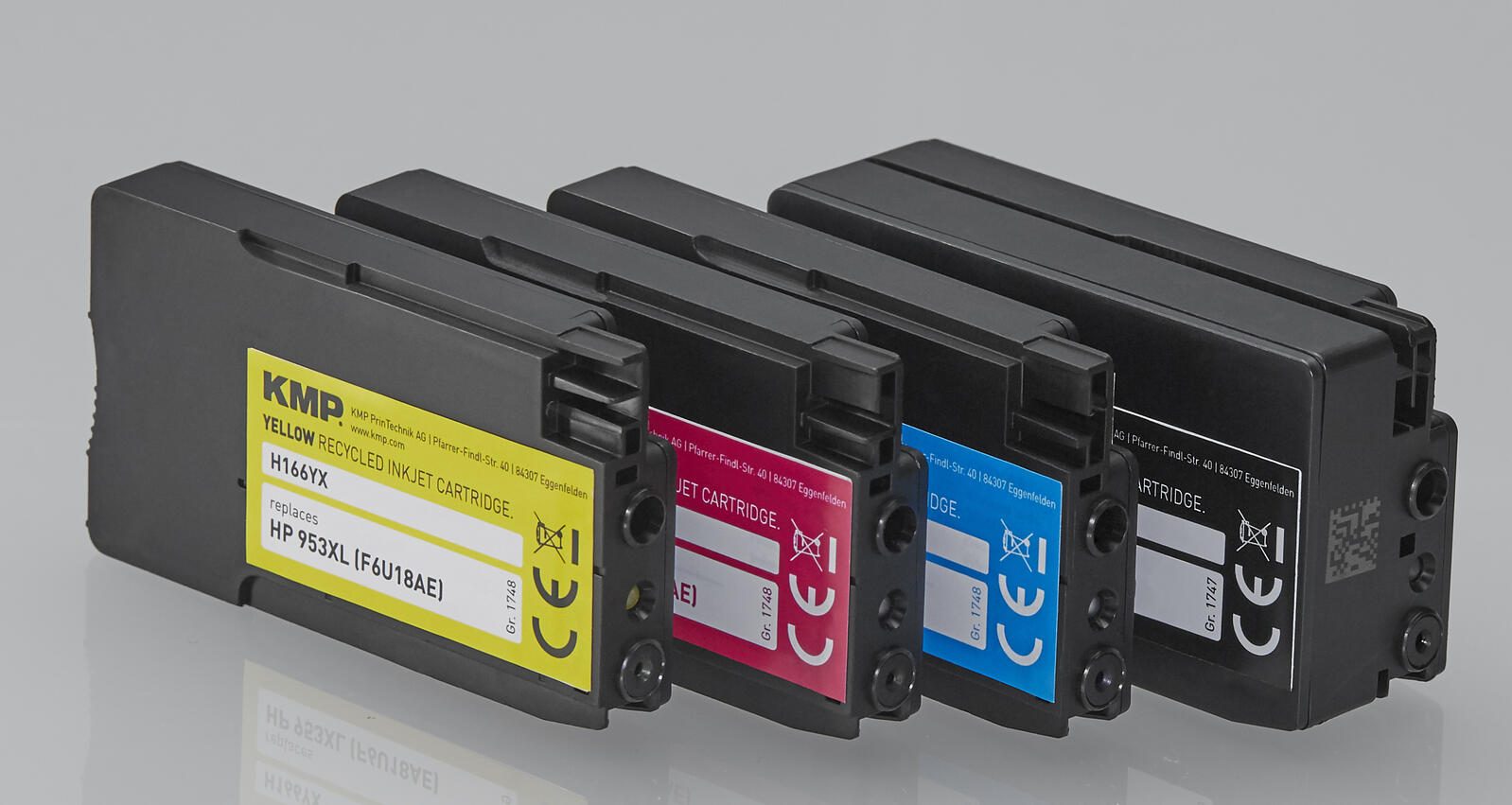 KMP Druckerpatronen H166VX schwarz, cyan, magenta, gelb kompatibel zu HP 953XL (3HZ52AE), 4er-Set