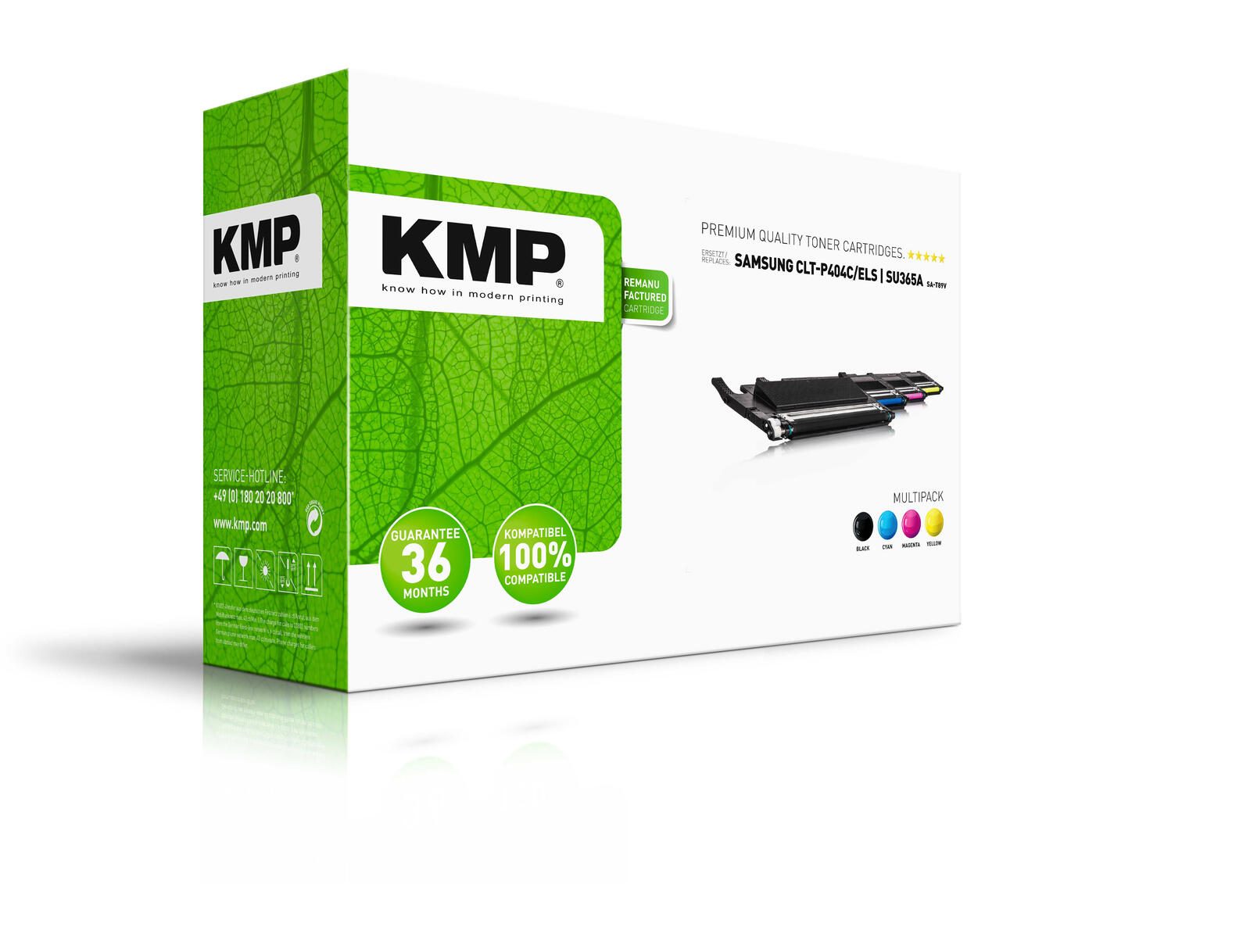 KMP Toner SA-T89V schwarz, cyan, magenta, gelb kompatibel zu SAMSUNG CLT-P404C (SU365A), 4er-Set