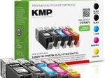 KMP Druckerpatronen C107BKXV 2x schwarz, 1x cyan, 1x magenta, 1x gelb kompatibel zu Canon PGI-570XL PGBK, CLI-571XL BK/C/M/Y , 5er-Set