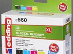 edding Druckerpatronen EDD-560 schwarz, cyan, magenta, gelb kompatibel zu HP 903XL (3HZ51AE), 4er-Set