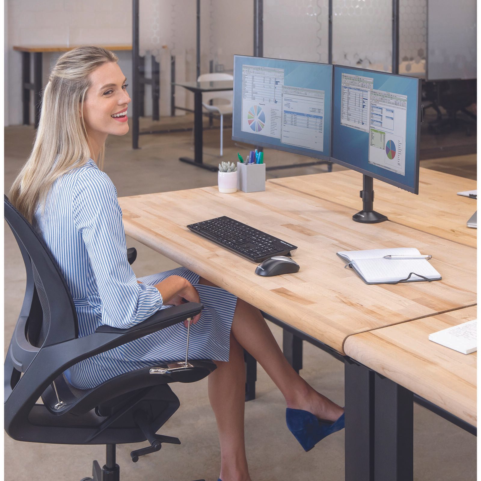 Fellowes Monitor-Halterung Reflex Dual schwarz