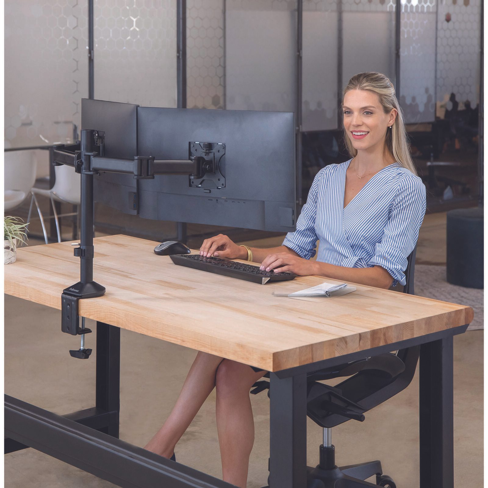 Fellowes Monitor-Halterung Reflex Dual schwarz