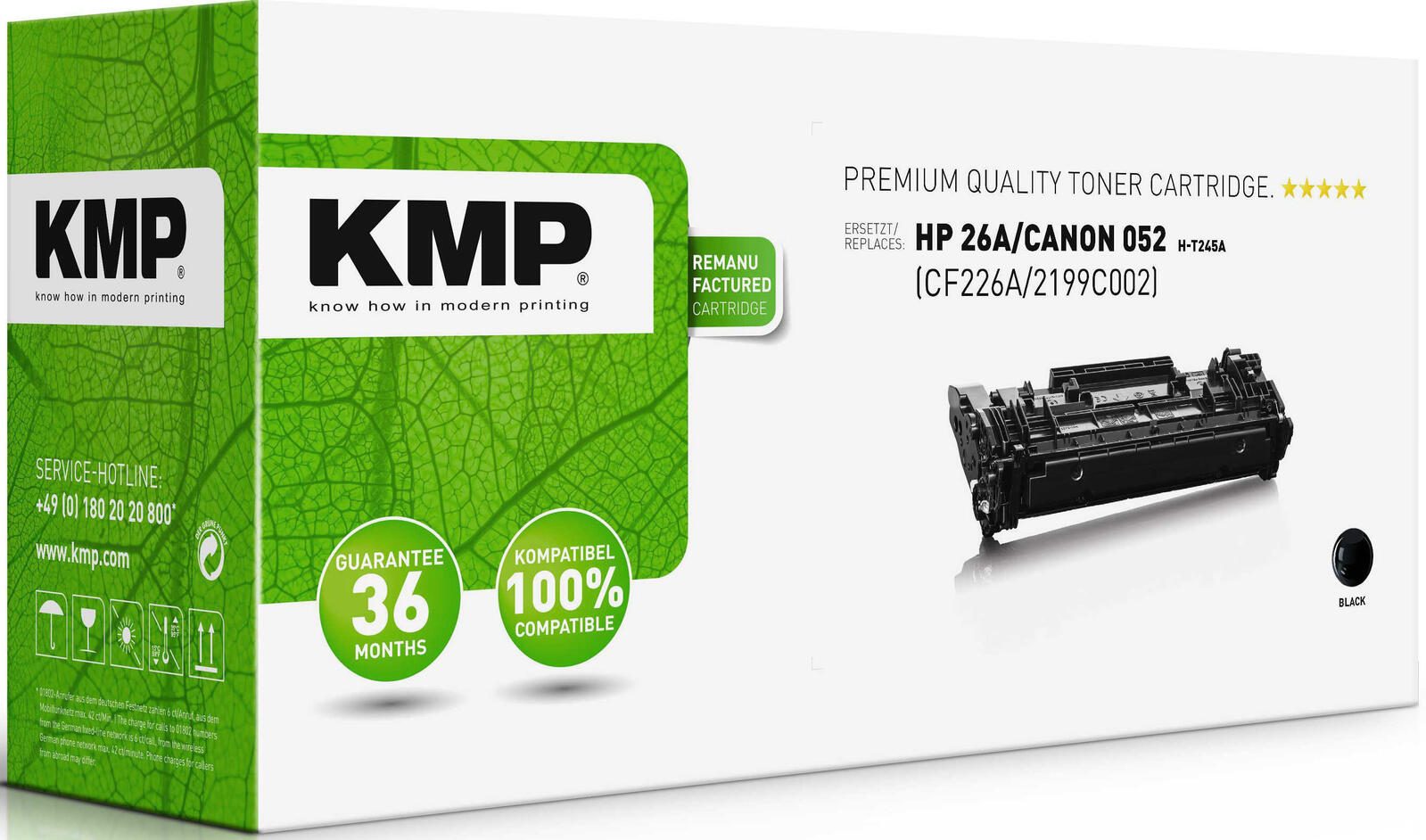 KMP Toner H-T245A schwarz kompatibel zu HP 26A; Canon 052(CF226A; 2199C002)