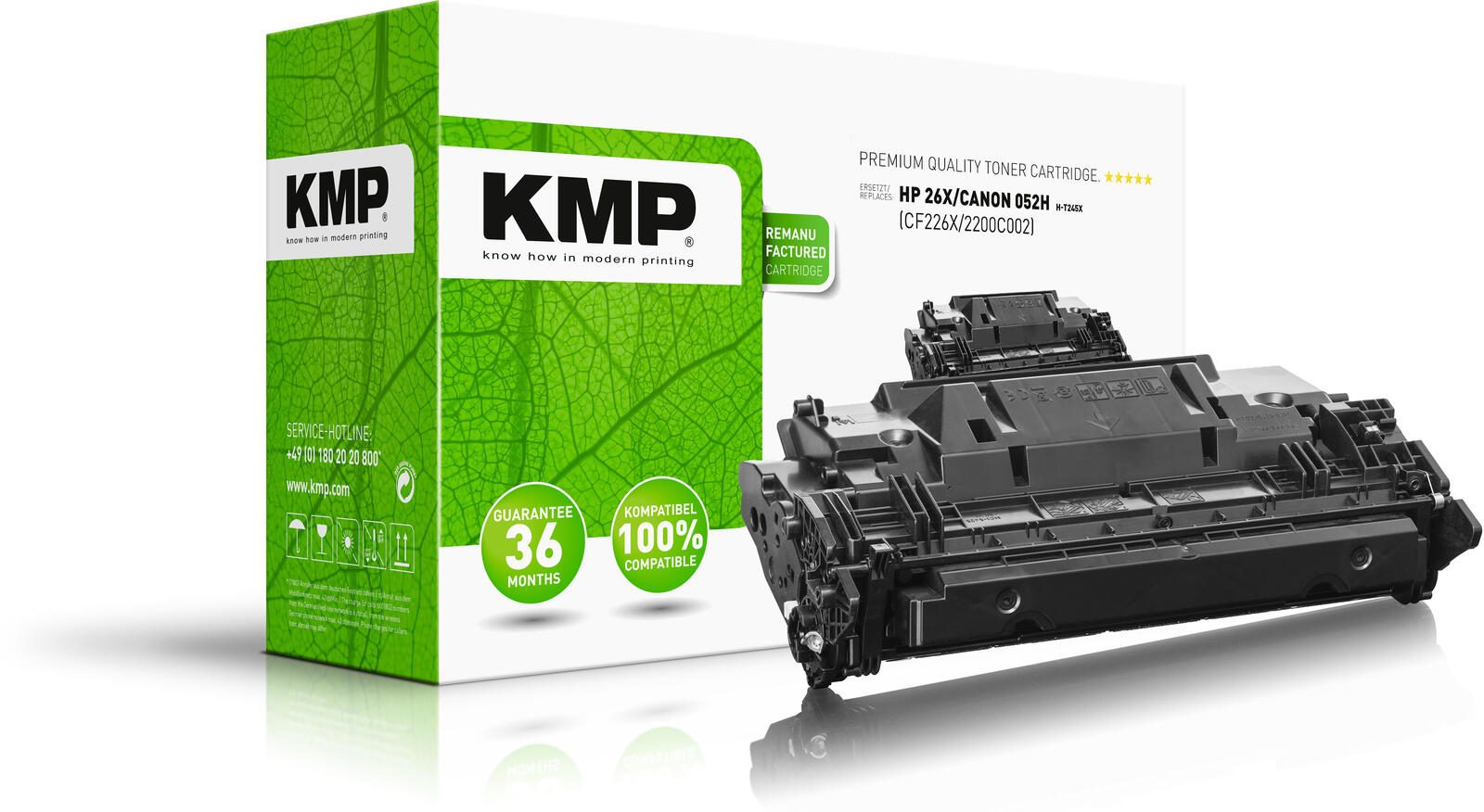 KMP Toner H-T245X schwarz kompatibel zu HP 26X; Canon 052H(CF226X; 2200C002)