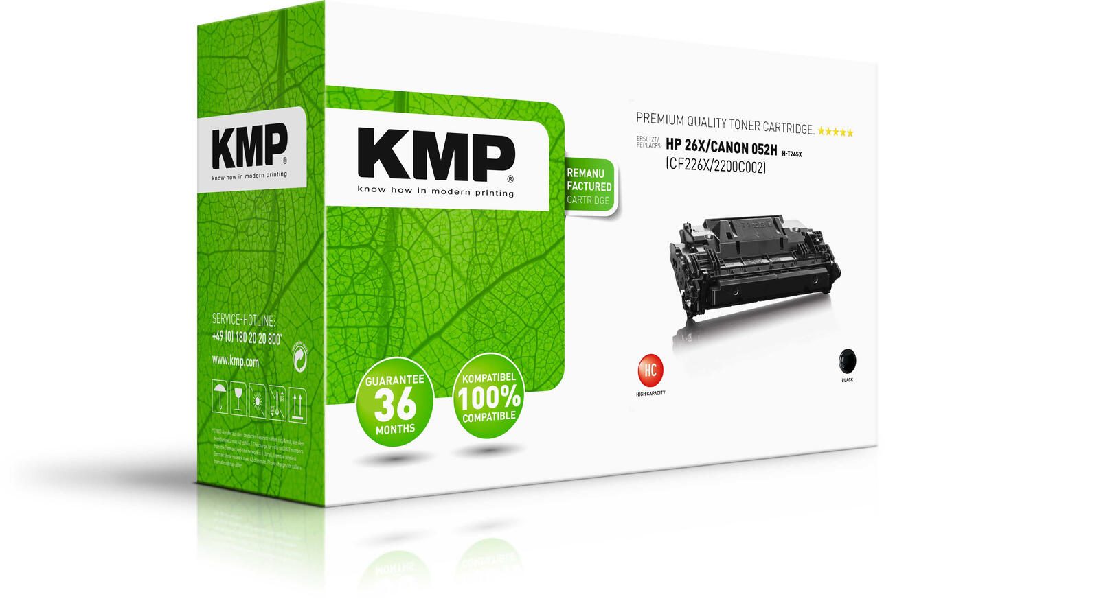 KMP Toner H-T245X schwarz kompatibel zu HP 26X; Canon 052H(CF226X; 2200C002)