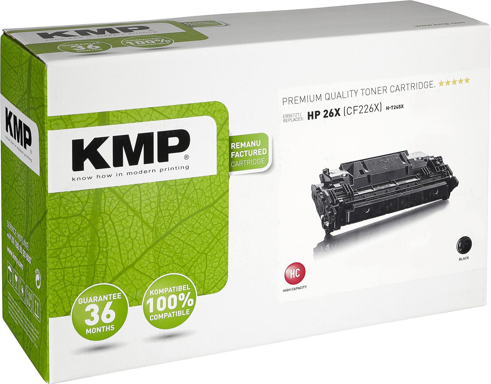 KMP Toner H-T245X schwarz kompatibel zu HP 26X; Canon 052H(CF226X; 2200C002)