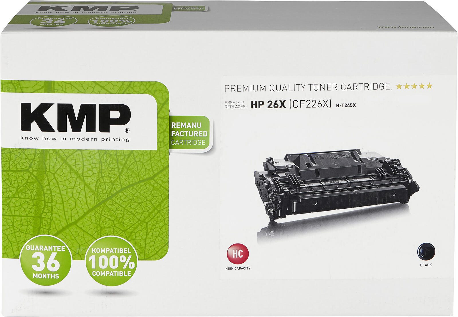 KMP Toner H-T245X schwarz kompatibel zu HP 26X; Canon 052H(CF226X; 2200C002)