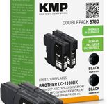 KMP Druckerpatronen B78D schwarz kompatibel zu brother LC-1100BK, 2er-Set