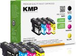 KMP Druckerpatronen B60V schwarz, cyan, magenta, gelb kompatibel zu brother LC123VALBPDR, 4er-Set