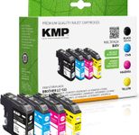 KMP Druckerpatronen B60V schwarz, cyan, magenta, gelb kompatibel zu brother LC123VALBPDR, 4er-Set
