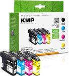 KMP Druckerpatronen B60V schwarz, cyan, magenta, gelb kompatibel zu brother LC123VALBPDR, 4er-Set