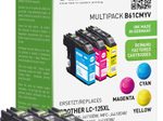 KMP Druckerpatronen B61V cyan, magenta, gelb kompatibel zu brother LC-125XLRBWBP , 3er-Set