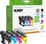 KMP Druckerpatronen B62VX schwarz, cyan, magenta, gelb kompatibel zu brother LC-223BK/C/M/Y, 4er-Set