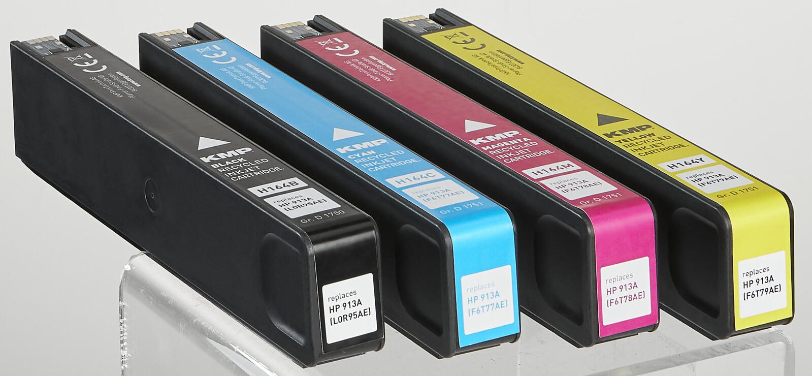 KMP Druckerpatronen H164V schwarz, cyan, magenta, gelb kompatibel zu HP 913A (L0R95AE, F6T77AE, F6T78AE, F6T79AE), 4er-Set