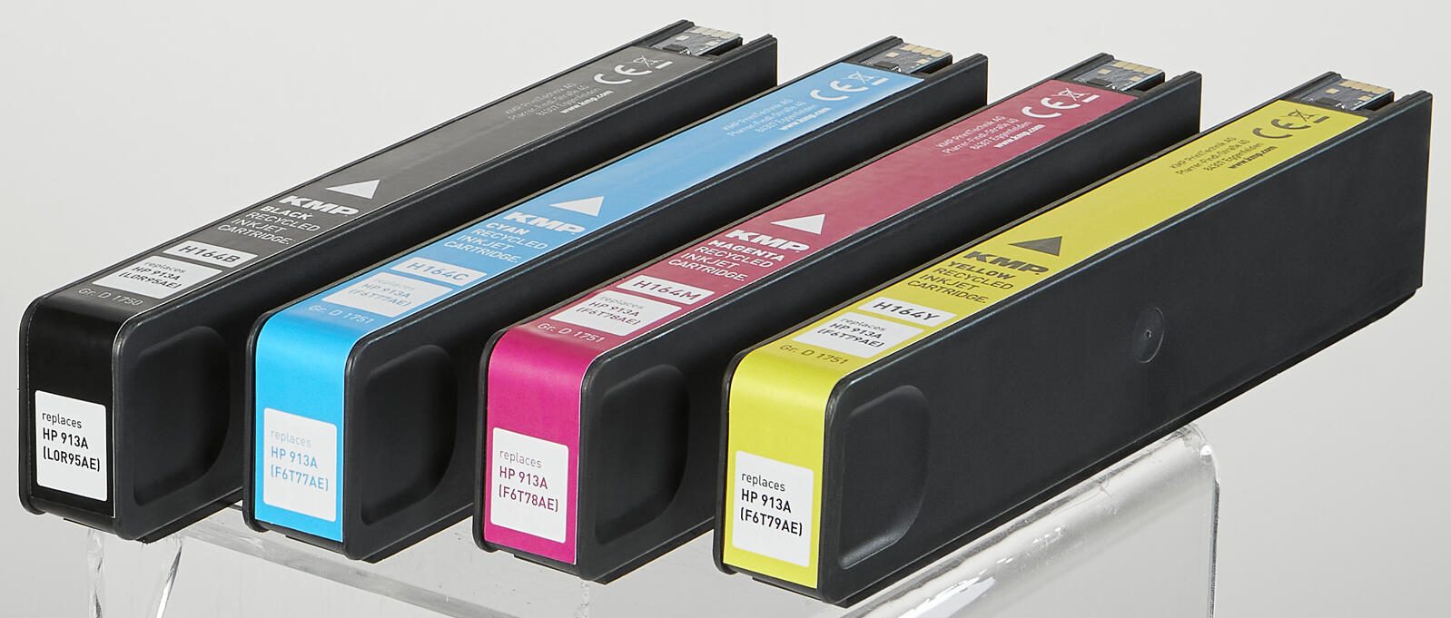 KMP Druckerpatronen H164V schwarz, cyan, magenta, gelb kompatibel zu HP 913A (L0R95AE, F6T77AE, F6T78AE, F6T79AE), 4er-Set