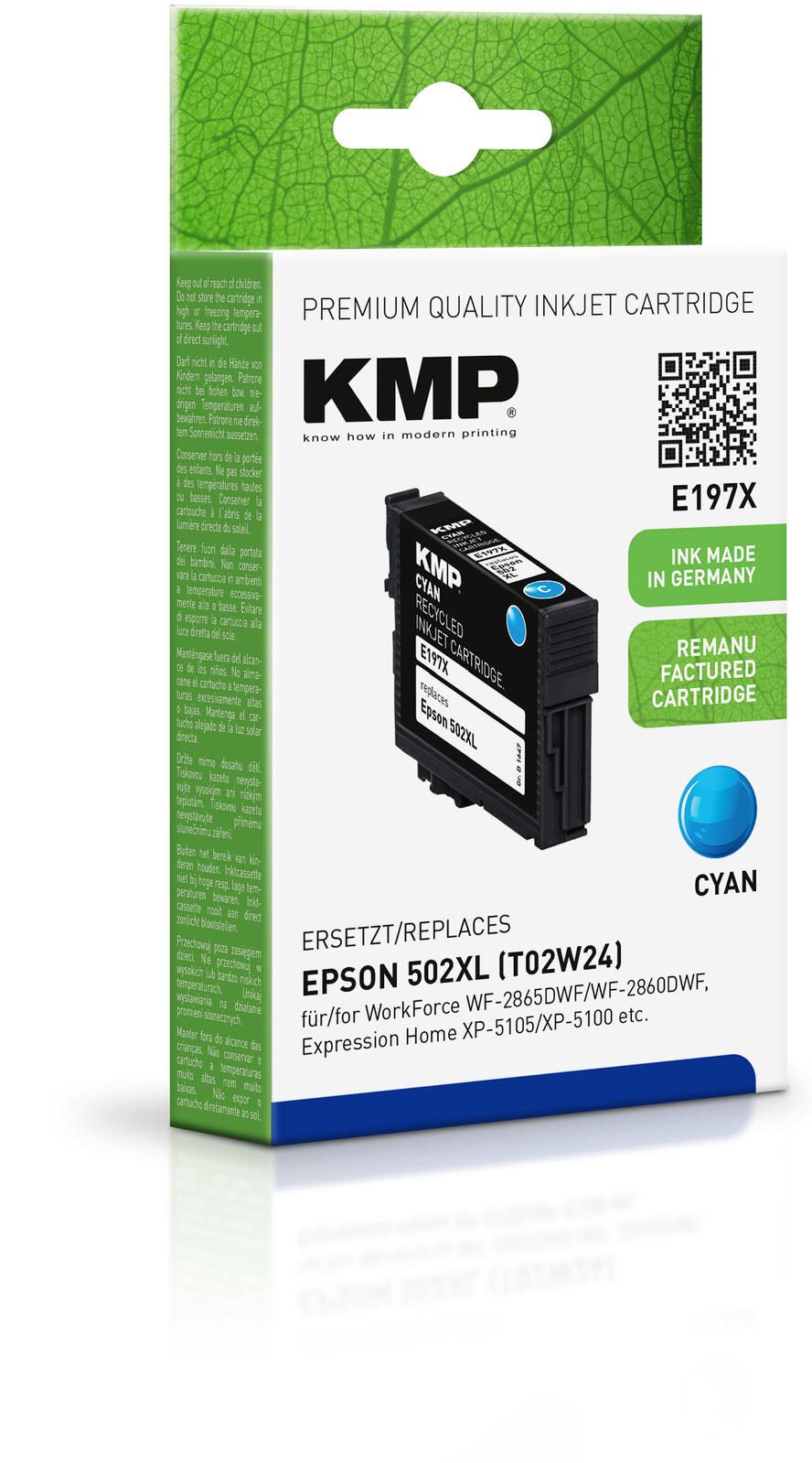 KMP Druckerpatrone E197X cyan kompatibel zu EPSON 502XL (T02W24)
