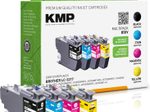 KMP Druckerpatronen B58V schwarz, cyan, magenta, gelb kompatibel zu brother LC-3217VALDR, 4er-Set