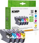 KMP Druckerpatronen B58V schwarz, cyan, magenta, gelb kompatibel zu brother LC-3217VALDR, 4er-Set