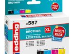 edding Druckerpatronen EDD-587 schwarz, cyan, magenta, gelb kompatibel zu brother LC-3219XLBK/C/M/Y, 4er-Set