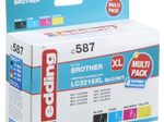 edding Druckerpatronen EDD-587 schwarz, cyan, magenta, gelb kompatibel zu brother LC-3219XLBK/C/M/Y, 4er-Set